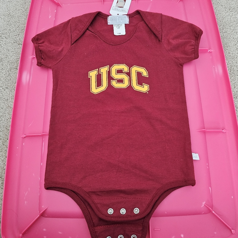 NWT USC Maroon/red baby onesie